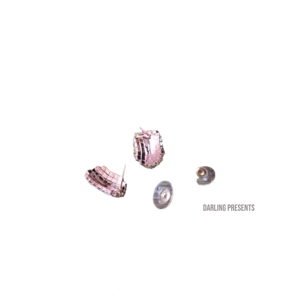 Crystal Rows Stud Earrings Women Color Gold